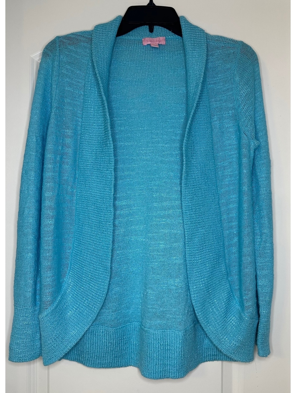 Lilly Pulitzer Women's Small Light Blue Open Front Cardigan Sweater